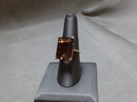  Smokey topaz yellow gold ring