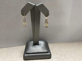  Gold 14kt yellow hoop diamond earrings 3.2dwt