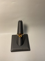 Citrine/diamond 10Kt Yellow Gold Ring 